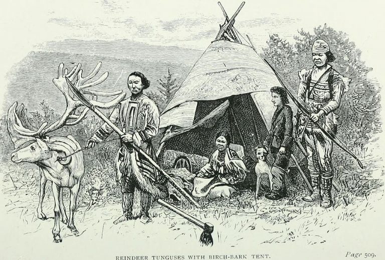 hrough_siberia-_1883-_reindeer_tunguses_with_birch-bark_tent