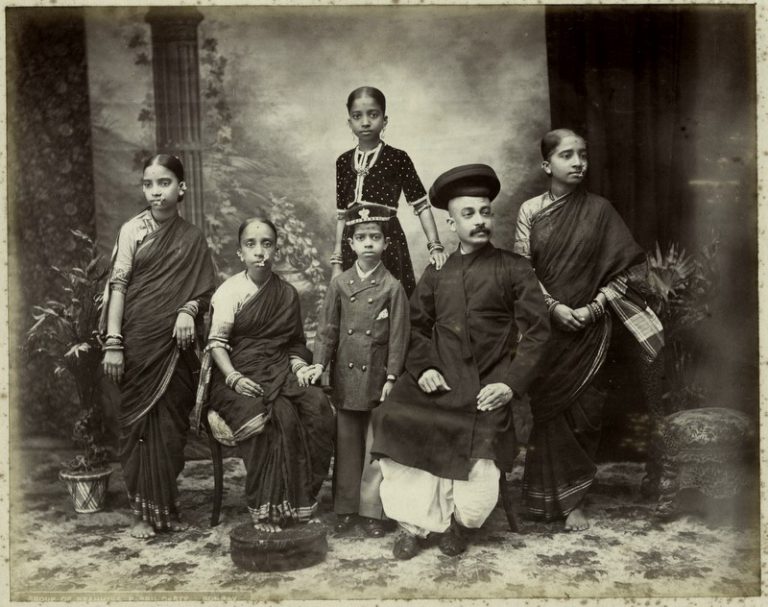 A_Brahmin_family,_Bombay;_photo_by_Taurines,_c.1880